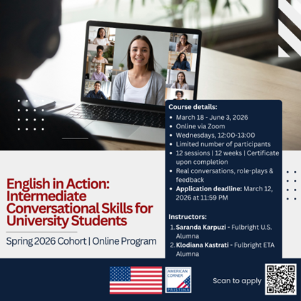 Njoftim për Studentët: Mundësi për Kurs Falas të Gjuhës Angleze