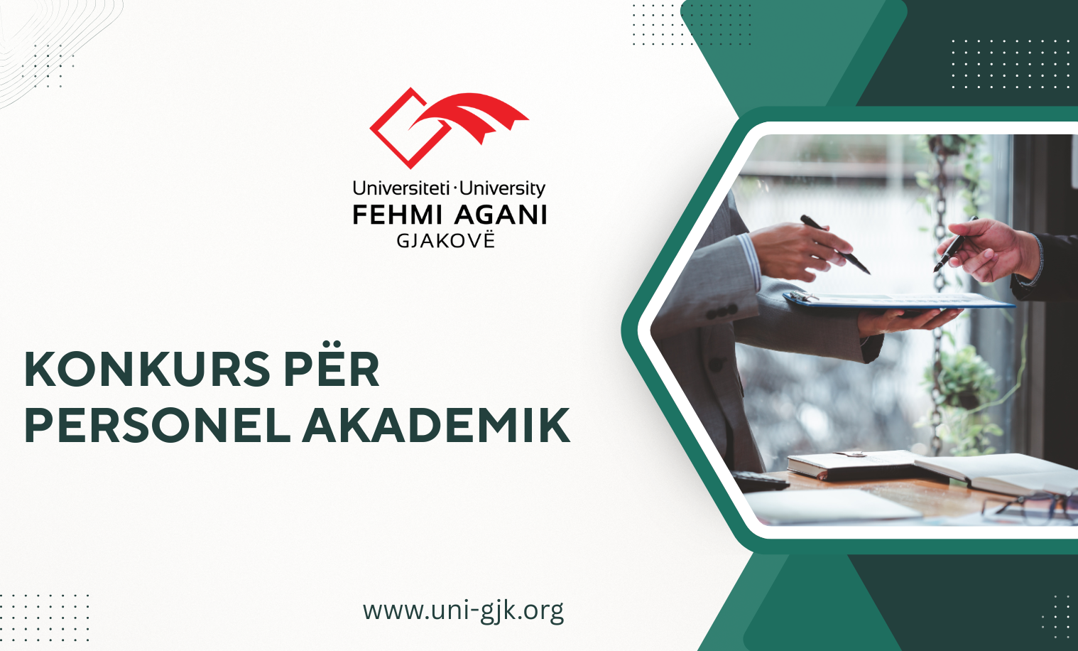 Konkurs për emërimin, riemërimin dhe avancimin e personelit akademik në fakultetet e Universitetit “Fehmi Agani” në Gjakovë